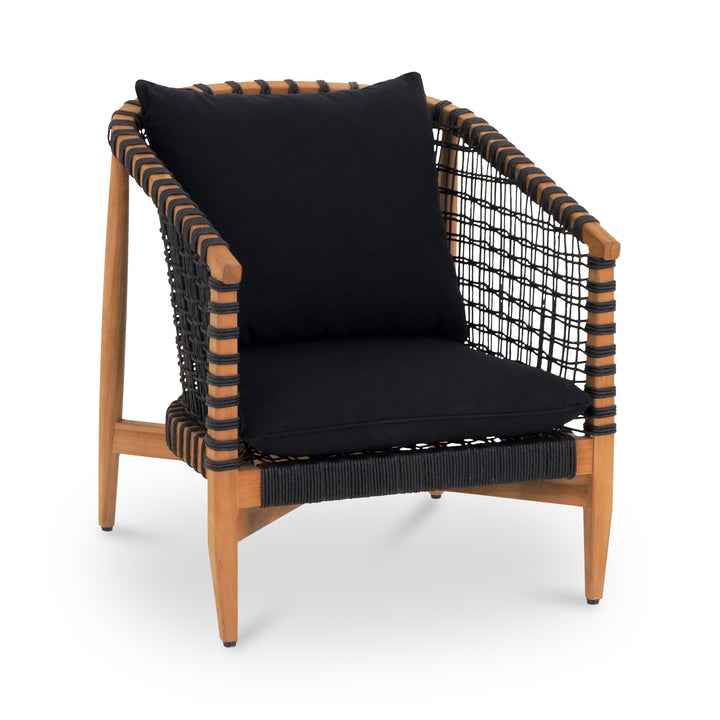 Panama-Inspired Teak Wood Outdoor Lounge Chair