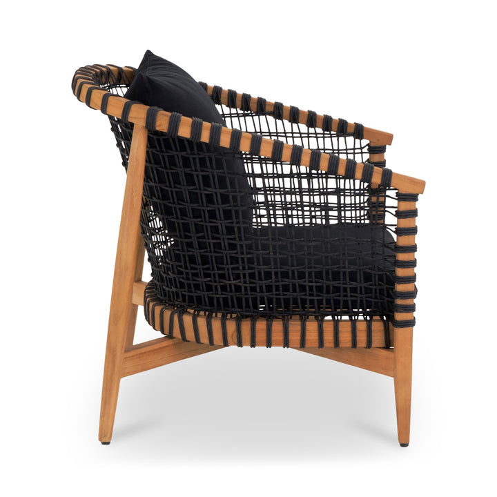 Panama-Inspired Teak Wood Outdoor Lounge Chair