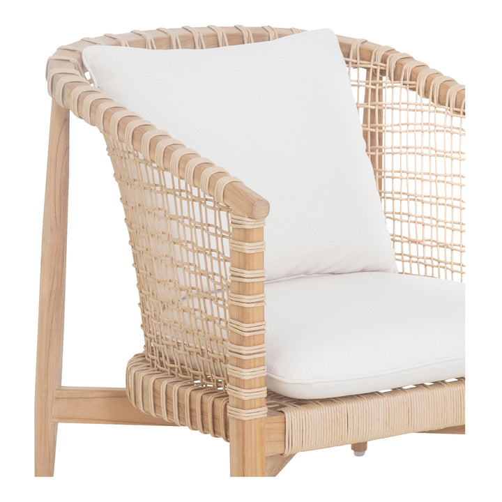 Panama-Inspired Teak Wood Outdoor Lounge Chair