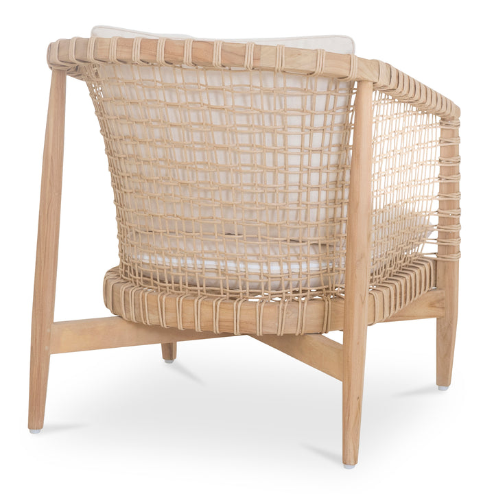 Panama-Inspired Teak Wood Outdoor Lounge Chair