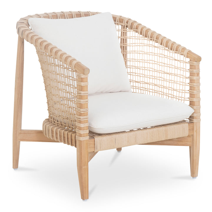 Panama-Inspired Teak Wood Outdoor Lounge Chair
