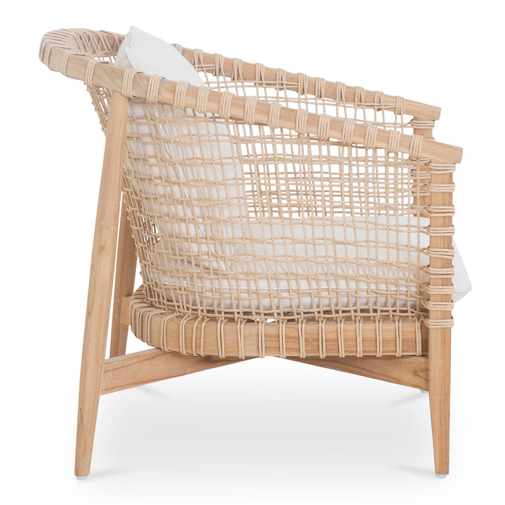 Panama-Inspired Teak Wood Outdoor Lounge Chair