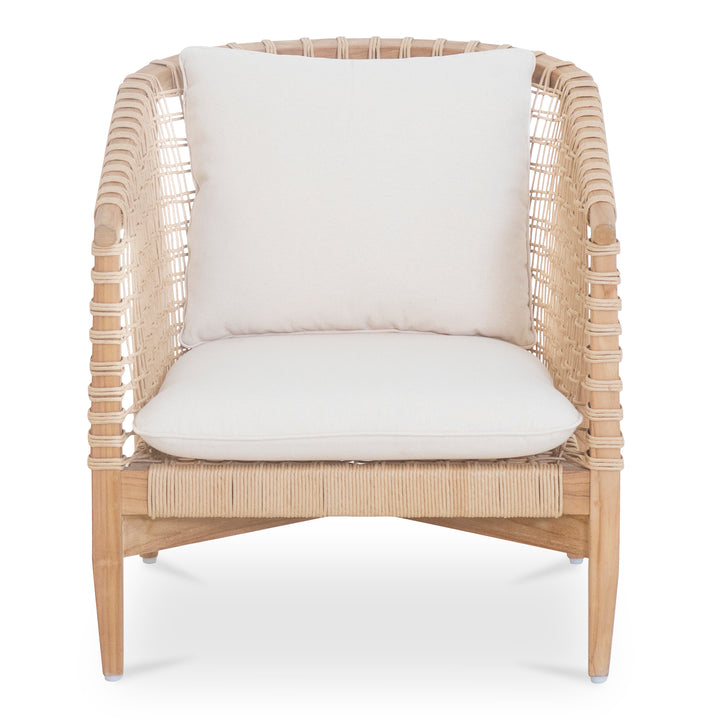 Panama-Inspired Teak Wood Outdoor Lounge Chair
