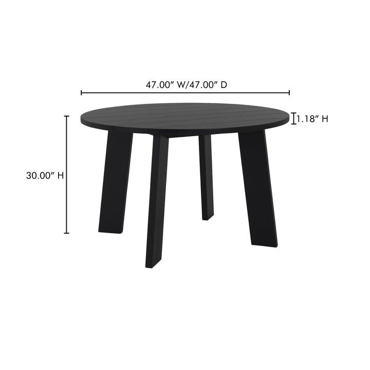 Modern Minimalist Outdoor Round Teak Dining Table
