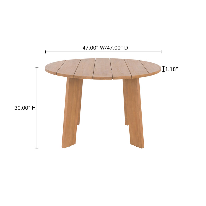 Modern Minimalist Outdoor Round Teak Dining Table