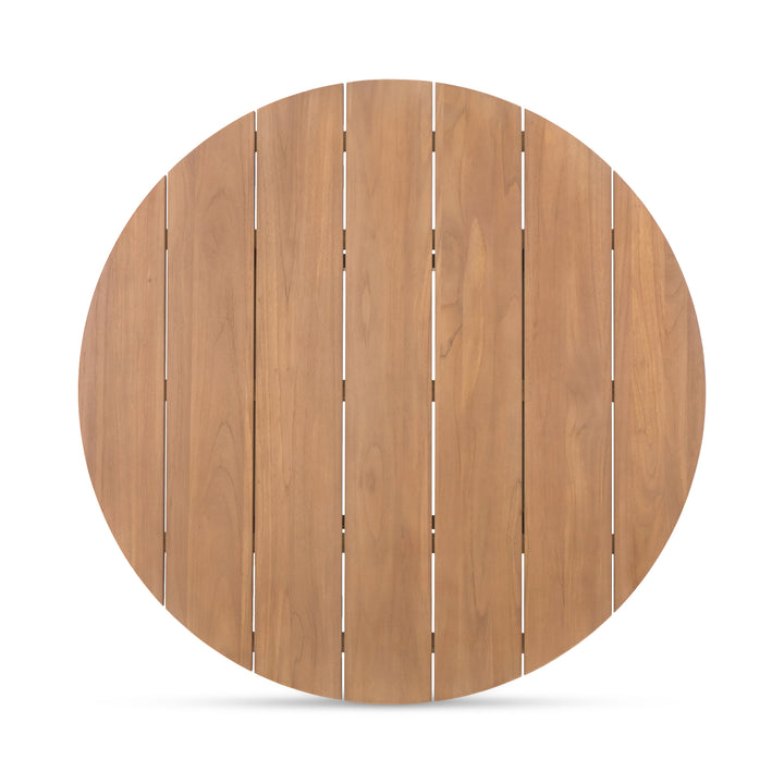 Modern Minimalist Outdoor Round Teak Dining Table
