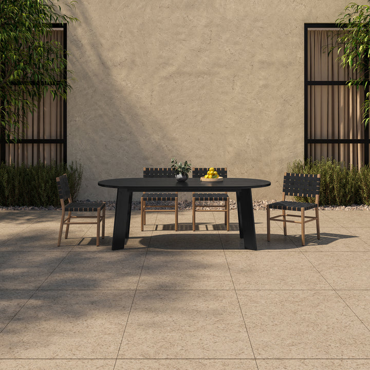 Elegant Teak Woven Outdoor Bistro Chair