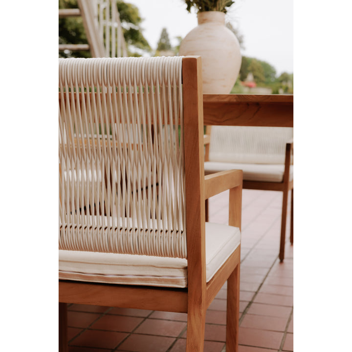 Sun-Kissed Dining Chair: A Symphony of White and Wood