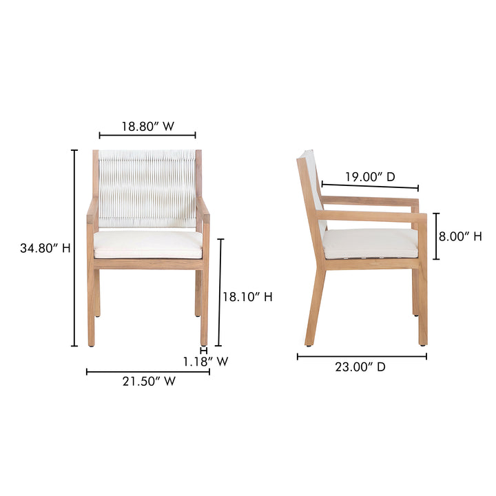 Sun-Kissed Dining Chair: A Symphony of White and Wood