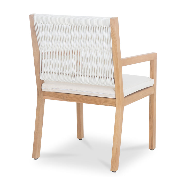 Sun-Kissed Dining Chair: A Symphony of White and Wood