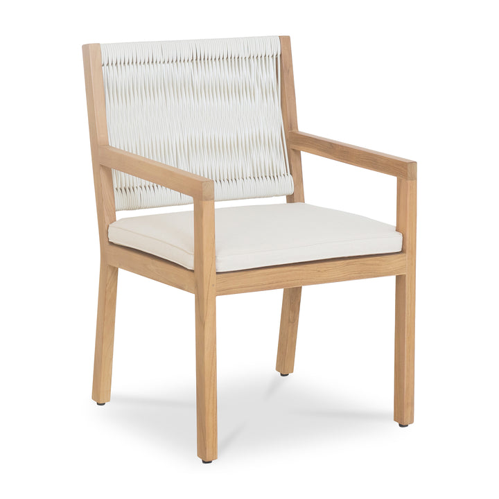 Sun-Kissed Dining Chair: A Symphony of White and Wood
