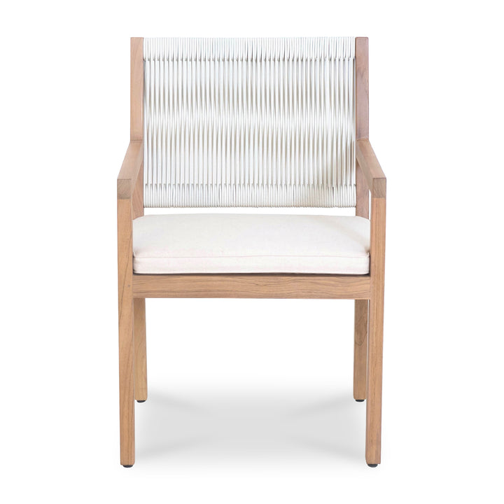 Sun-Kissed Dining Chair: A Symphony of White and Wood