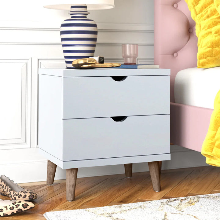 White Veronica 22'' Tall 2 - Drawer Nightstand