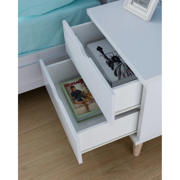White Veronica 22'' Tall 2 - Drawer Nightstand