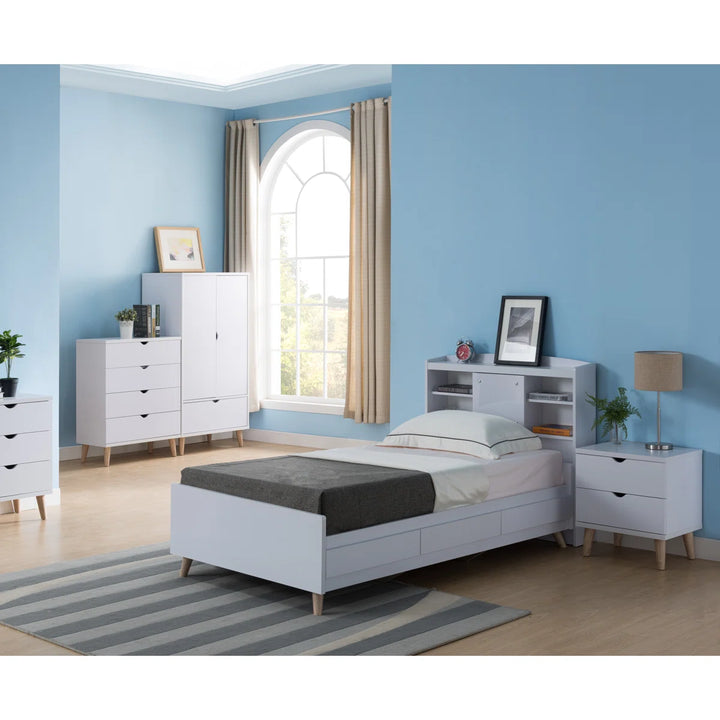 White Veronica 22'' Tall 2 - Drawer Nightstand