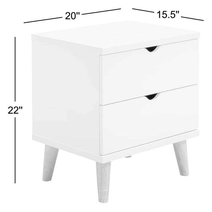 White Veronica 22'' Tall 2 - Drawer Nightstand