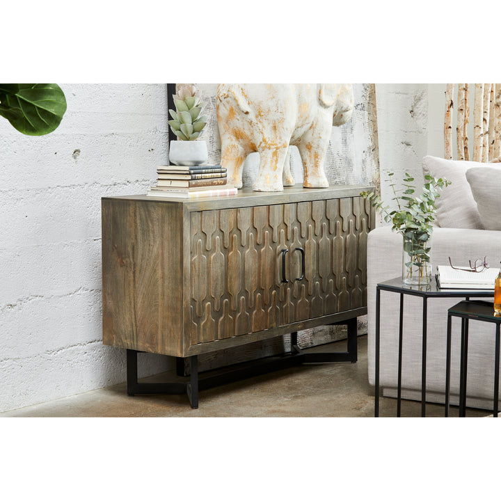 Modern Mango Wood Transitional Storage Unit