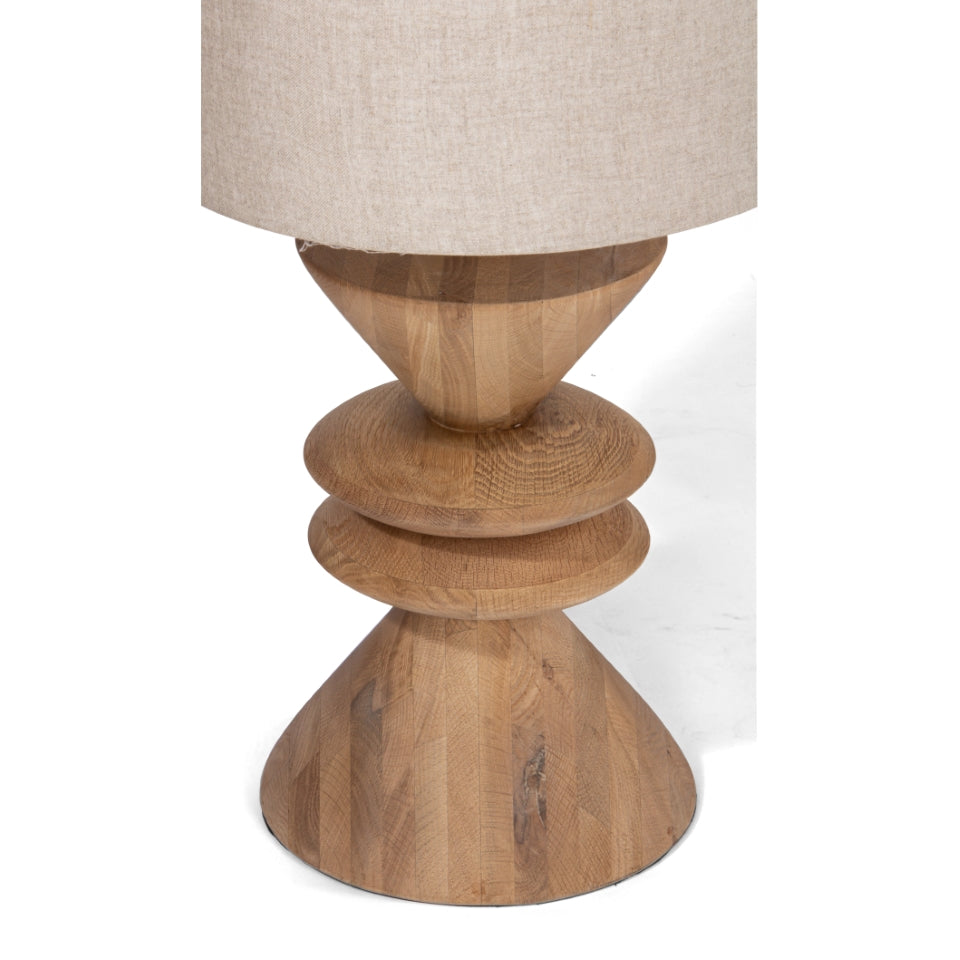 Sunset Grove Table Light - Artisanal Oak and Linen