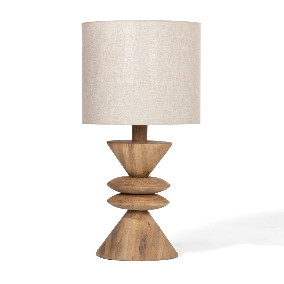 Sunset Grove Table Light - Artisanal Oak and Linen