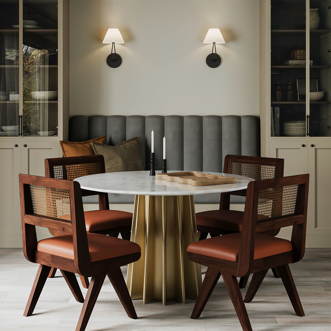 Coastal Elegance Marble Dining Table