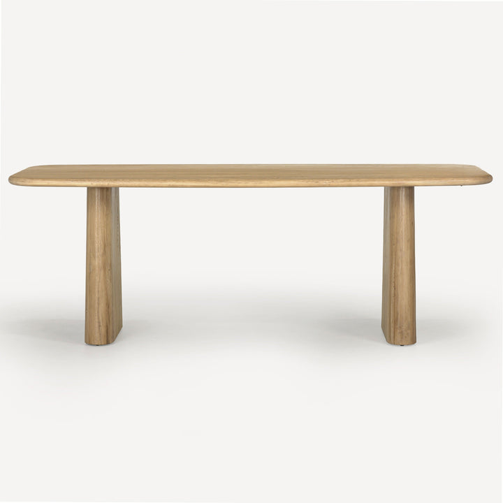 Eco-Charm Oak Dining Table - Graceful Contours