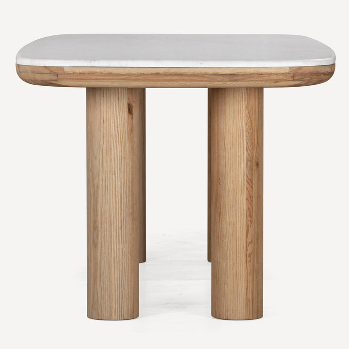 Geometric Elegance Oak & Marble Square Dining Table