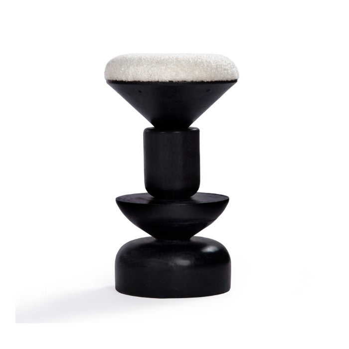 GeoSpin Warm Wood Counter Chair - Charcoal