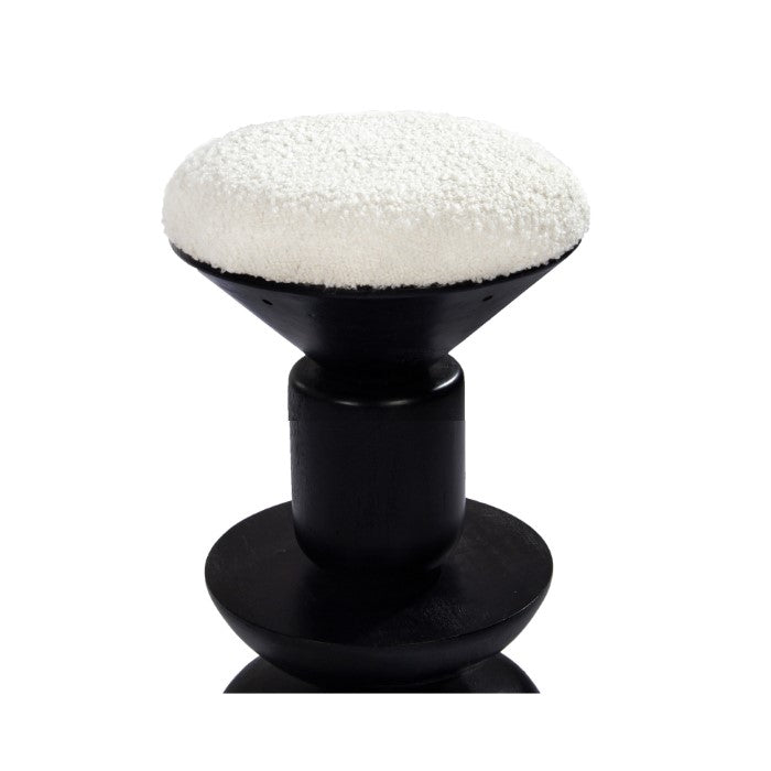 GeoSpin Warm Wood Counter Chair - Charcoal