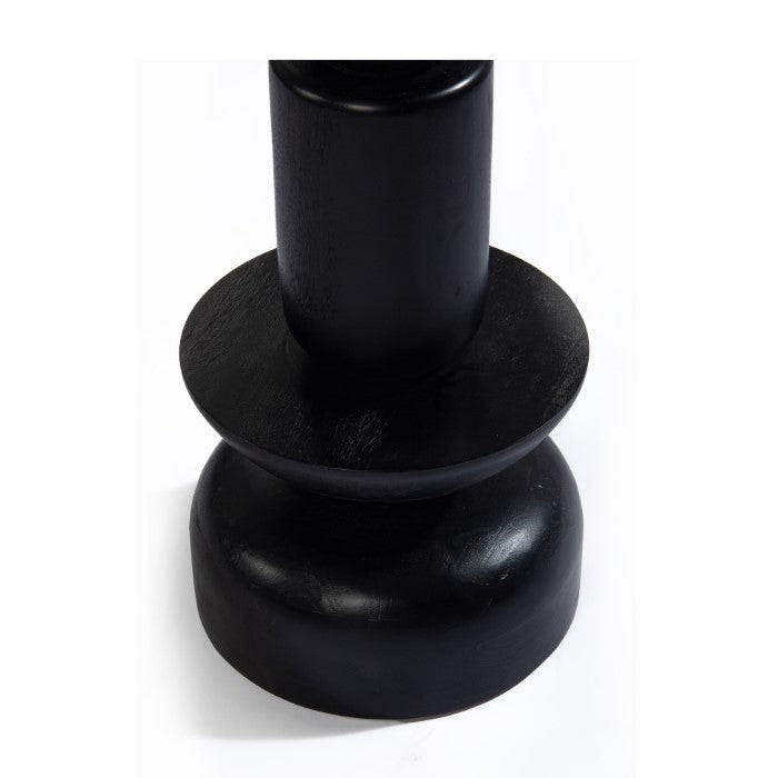 Geometric Charm Wooden Bar Stool - Charcoal Gray