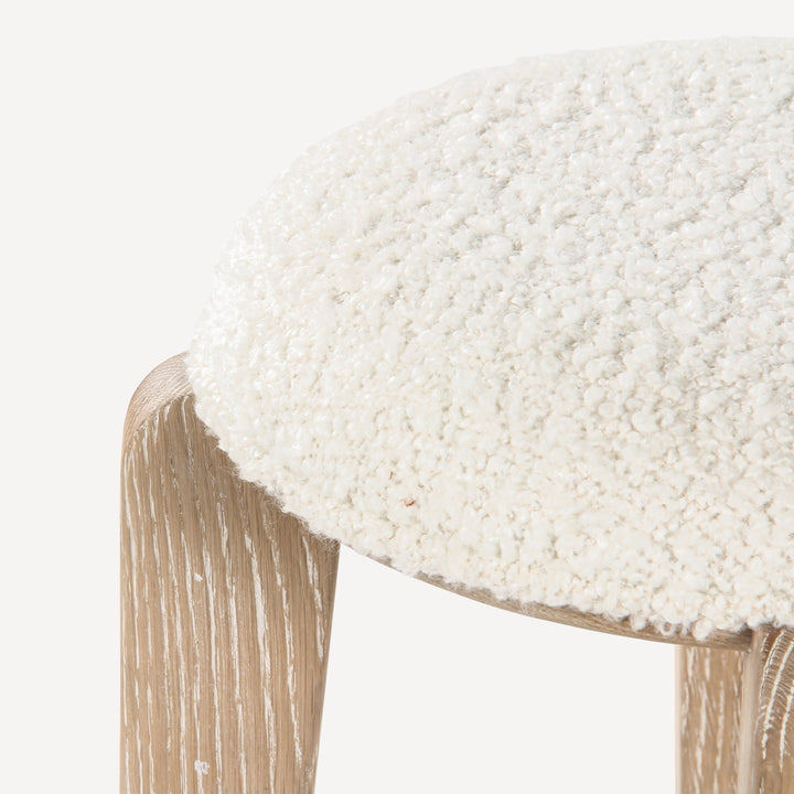 Modern Oak & Brass Bistro Stool