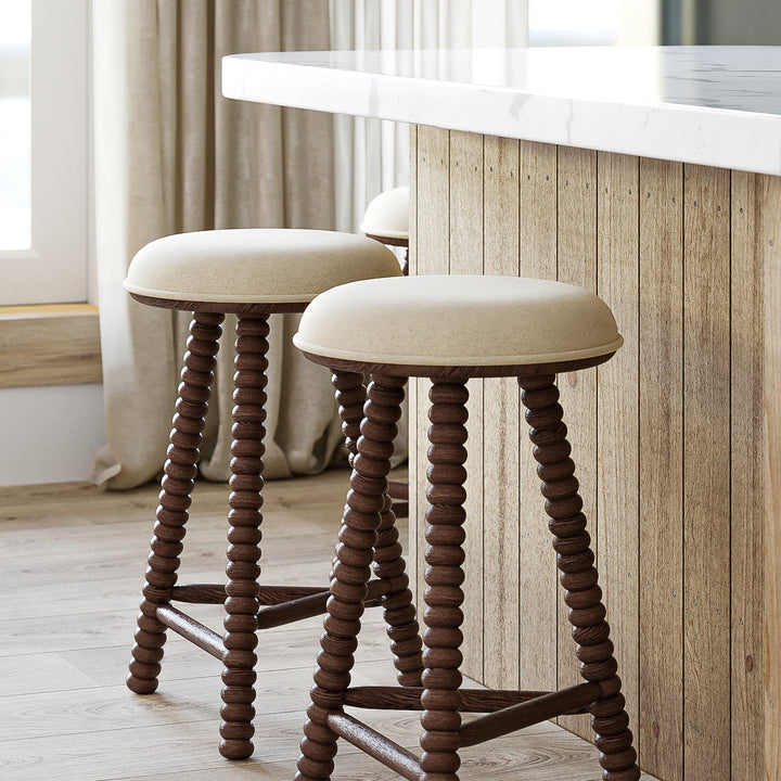 Modern Rustic Oak Swivel Bar Stool