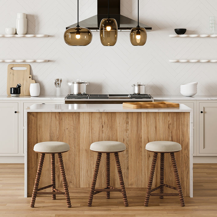 Modern Rustic Oak Swivel Bar Stool