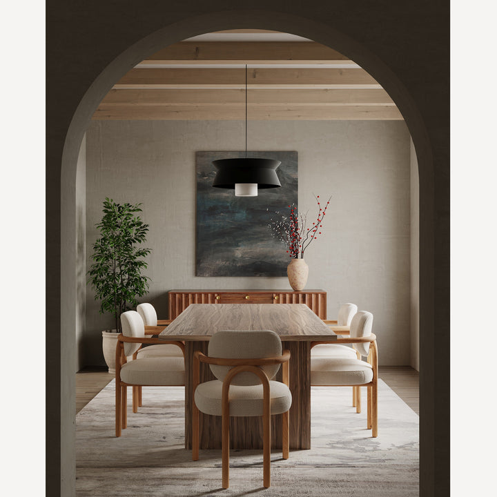 Modern Geometric Walnut Dining Table