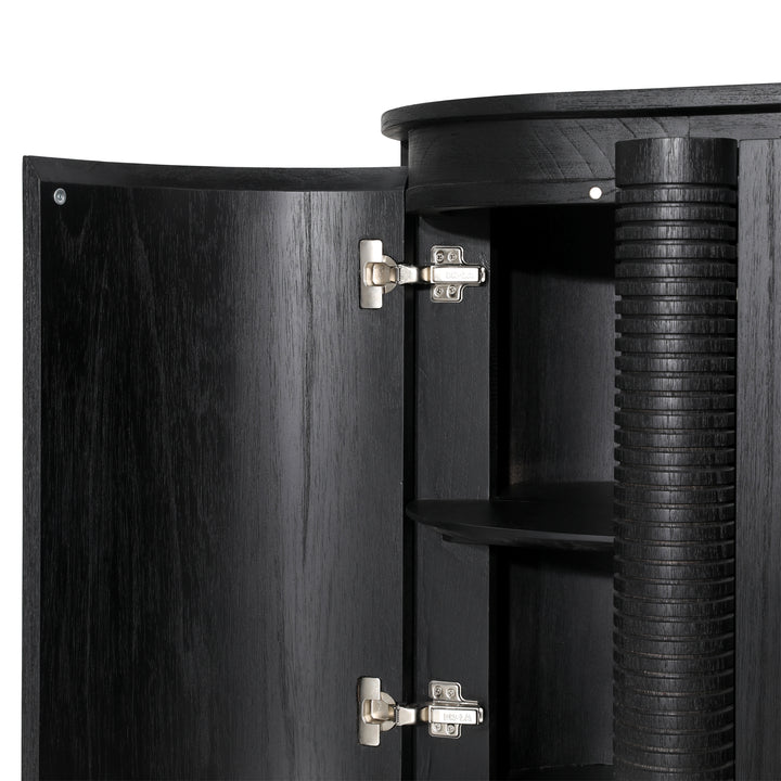 Sleek Midnight Sliding Sideboard