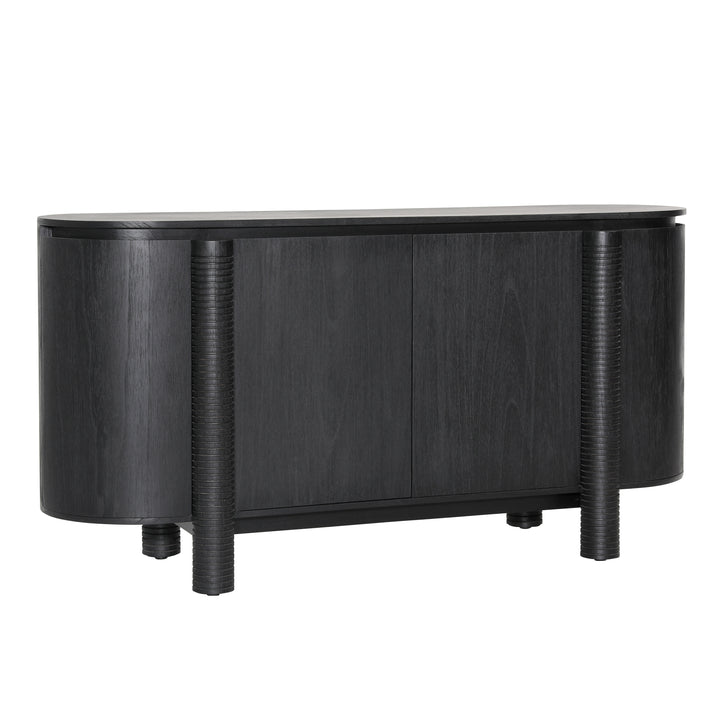 Sleek Midnight Sliding Sideboard