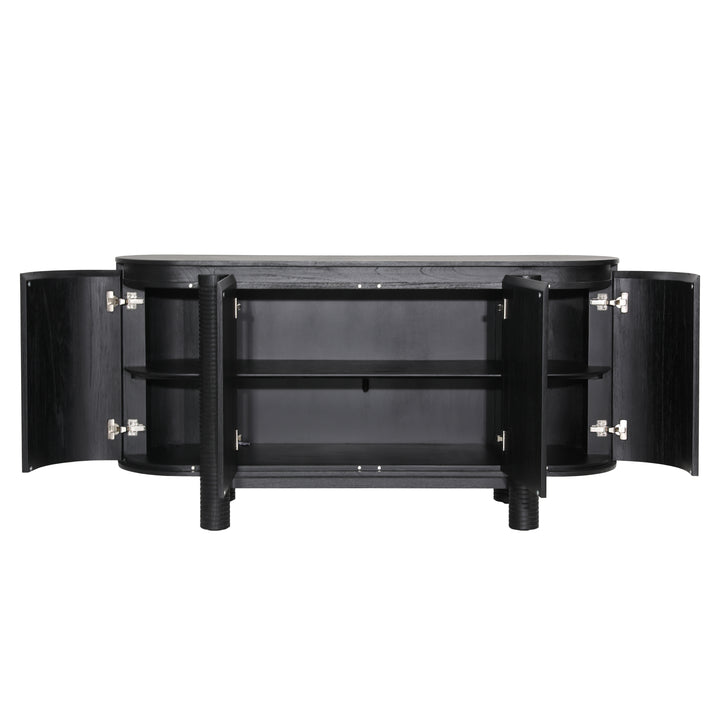 Sleek Midnight Sliding Sideboard