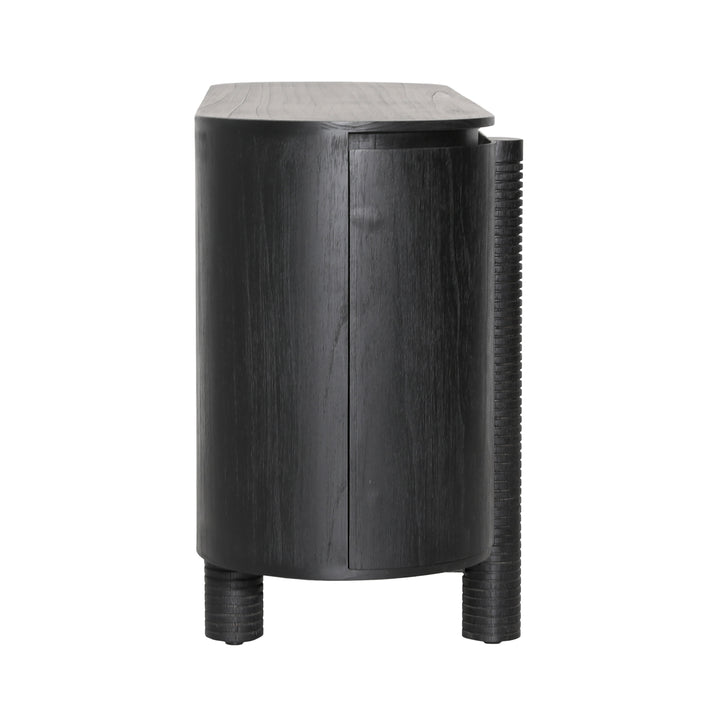 Sleek Midnight Sliding Sideboard