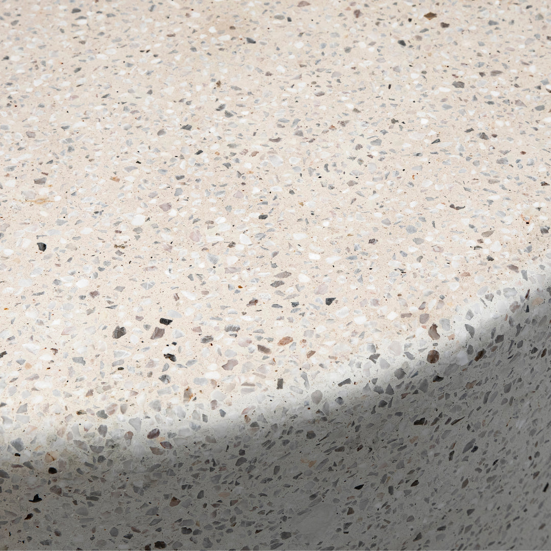 EcoCharm Terrain Café Table - Handcrafted, Naturally Variable Terrazzo Finish