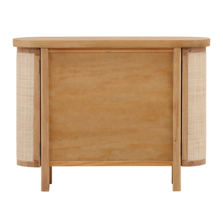 Elegant Coastal Accent Shelf in Natural Finish