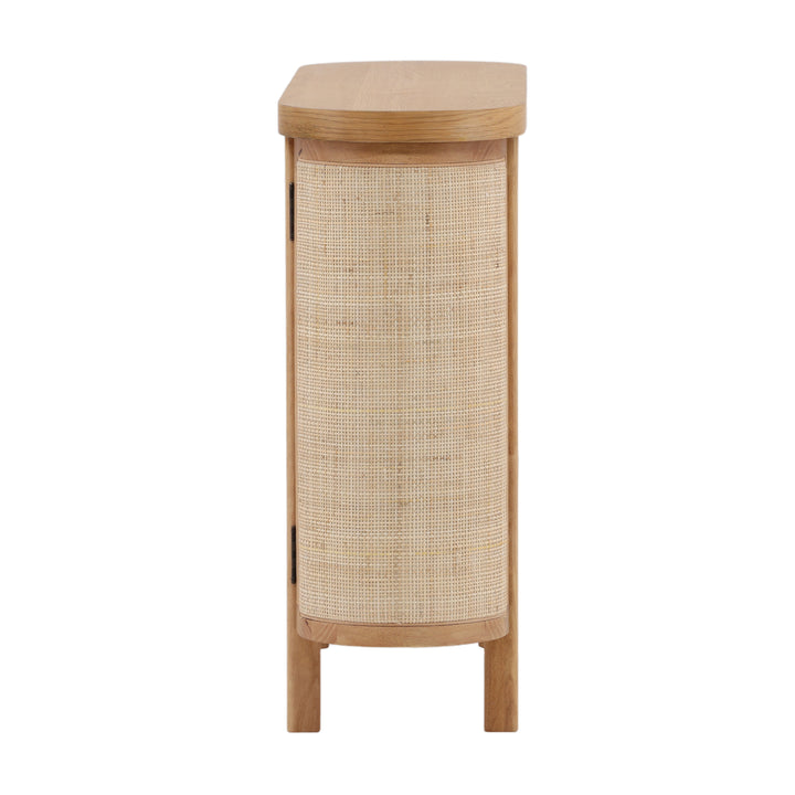 Elegant Coastal Accent Shelf in Natural Finish