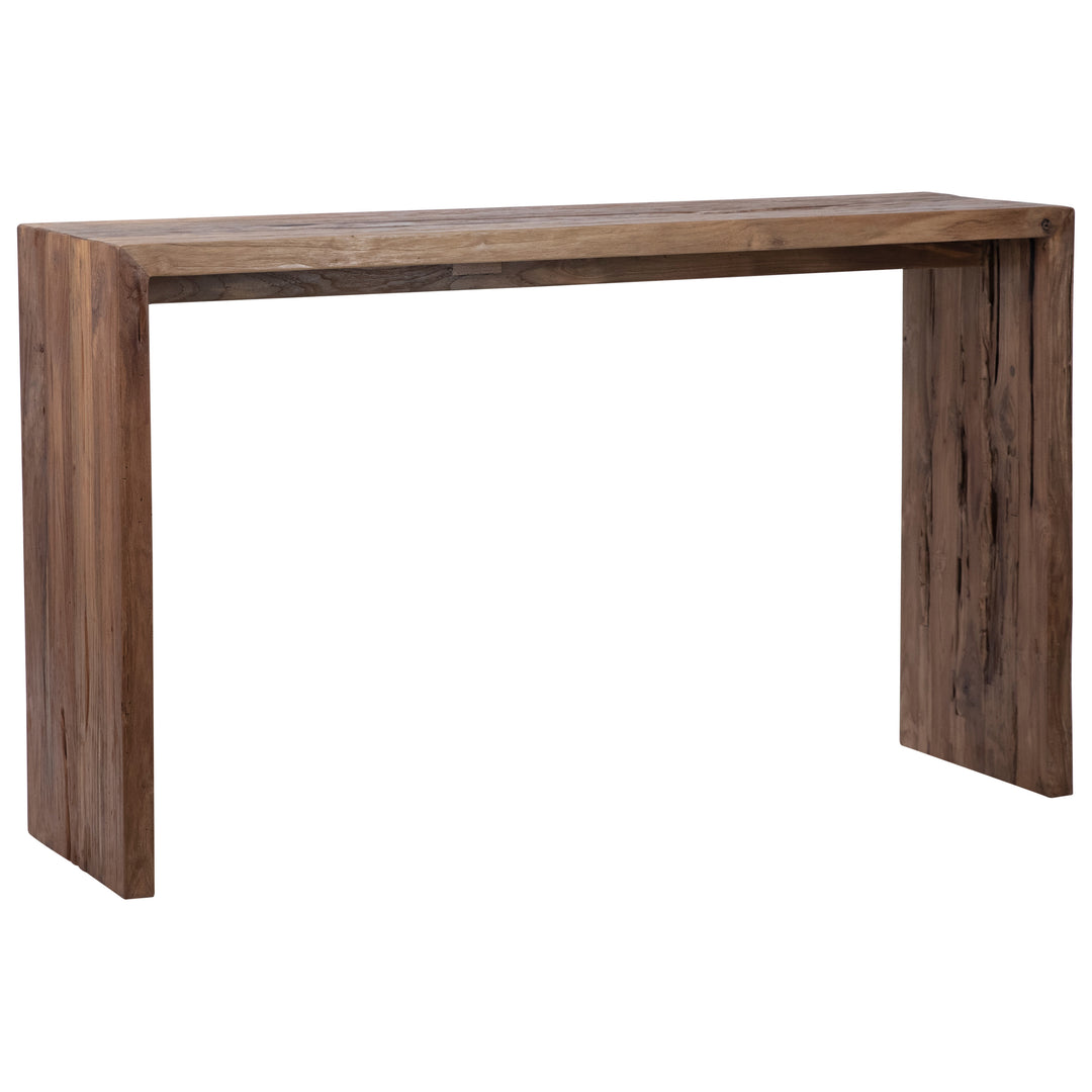 Modern Industrial Solid Wood Accent Table