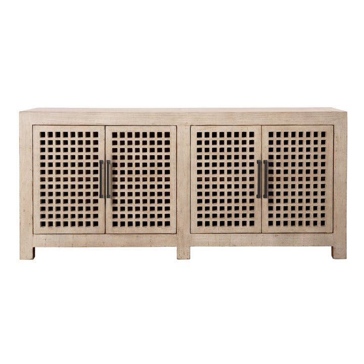 Timeless Chic 4-Door Cabinet in Warm Tone