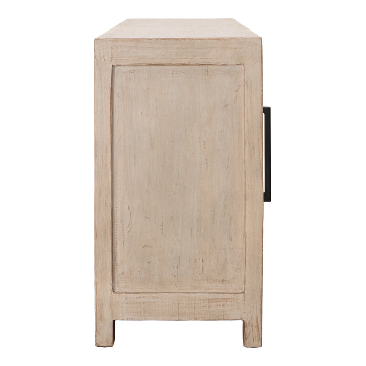 Timeless Chic 4-Door Cabinet in Warm Tone
