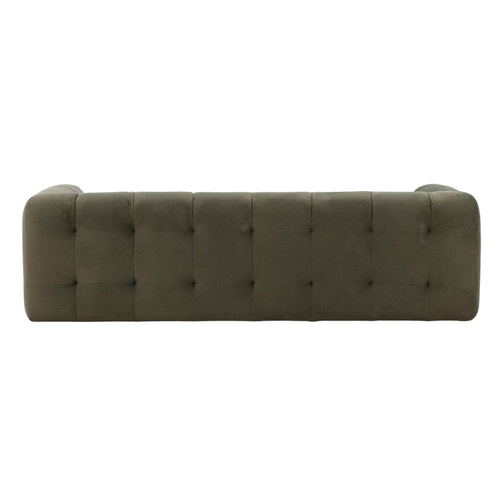 EcoCharm Modern Olive Cushion Lounger with Solid Wood Base