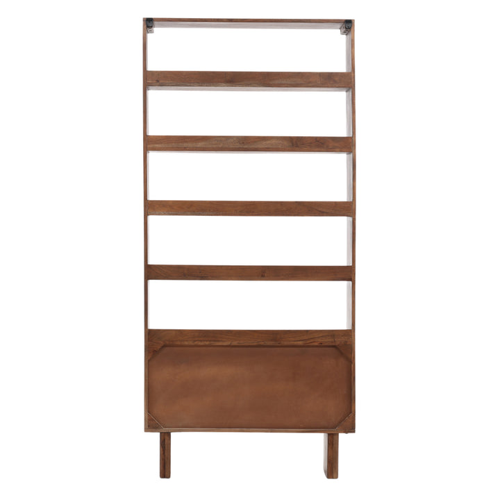 Walnut Wondershelf: Versatile Wooden Bookcase