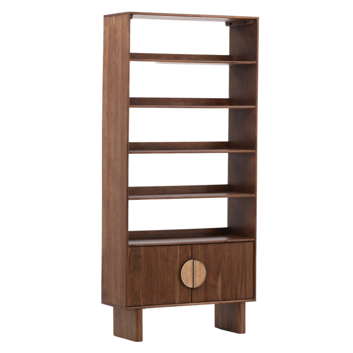 Walnut Wondershelf: Versatile Wooden Bookcase