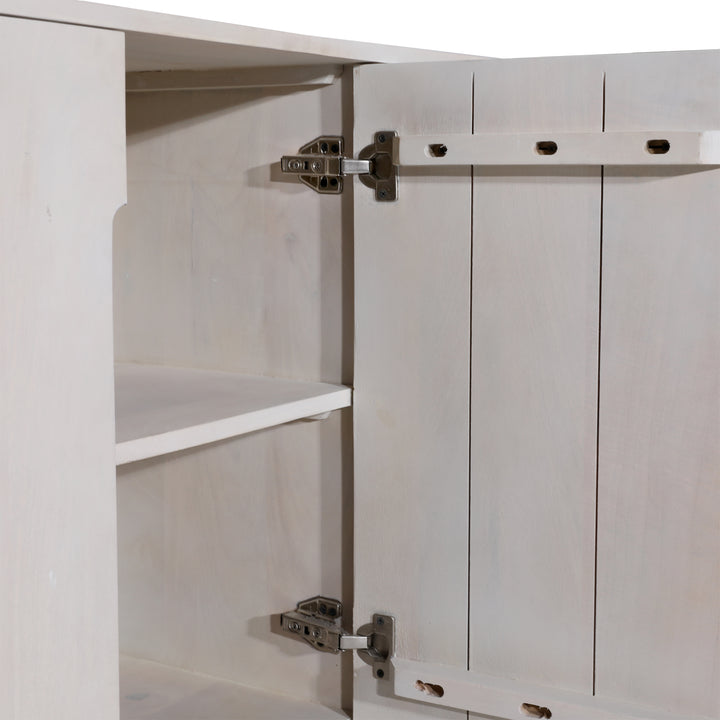 Modern Home Essentials - 4-Door White Storage Console