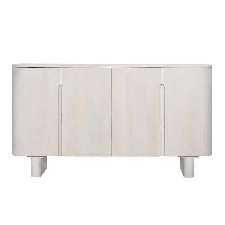 Modern Home Essentials - 4-Door White Storage Console