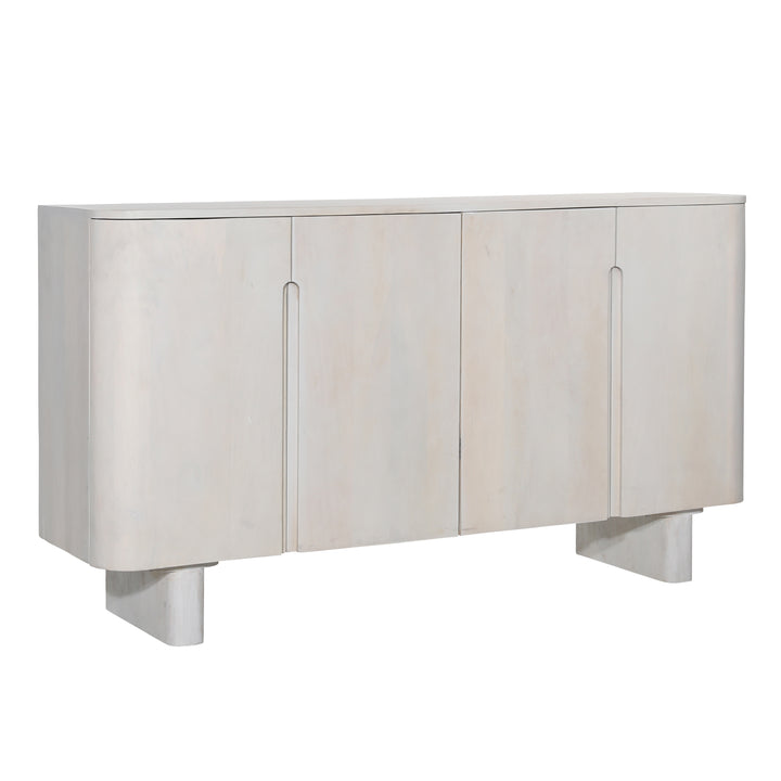 Modern Home Essentials - 4-Door White Storage Console