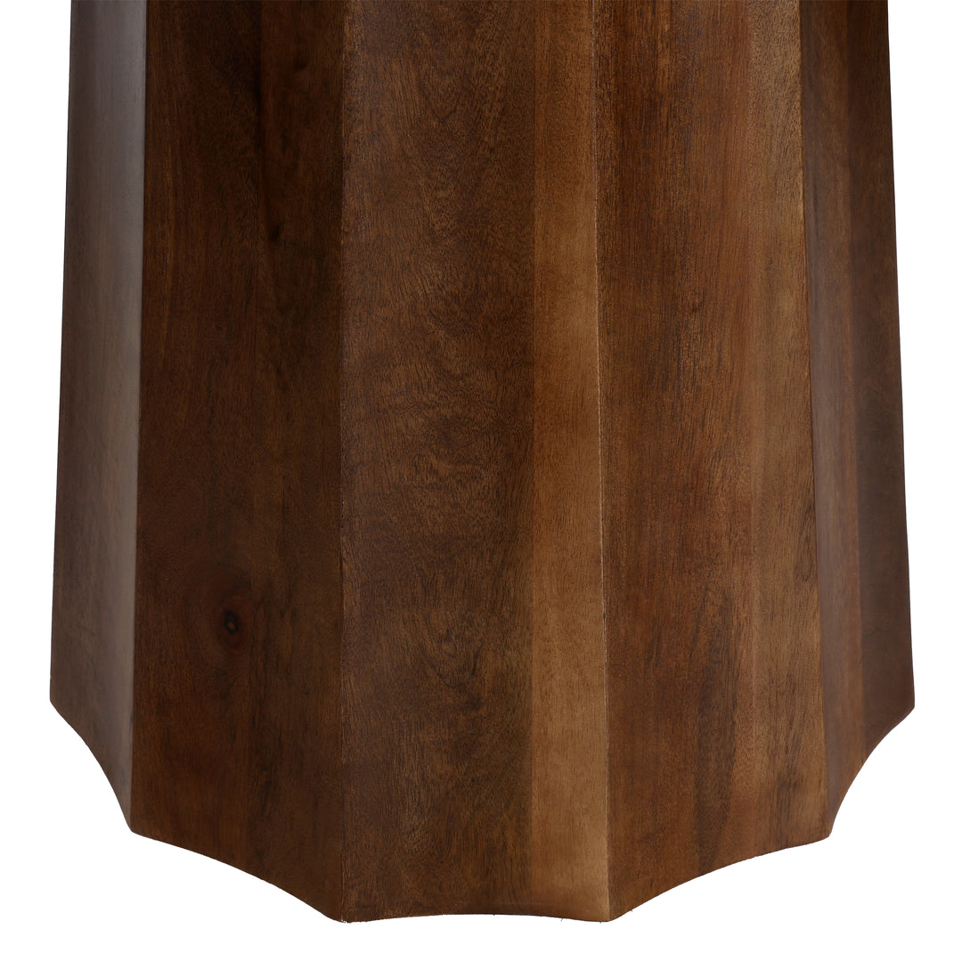 Charming Marble-Top Bistro Table in Rich Brown